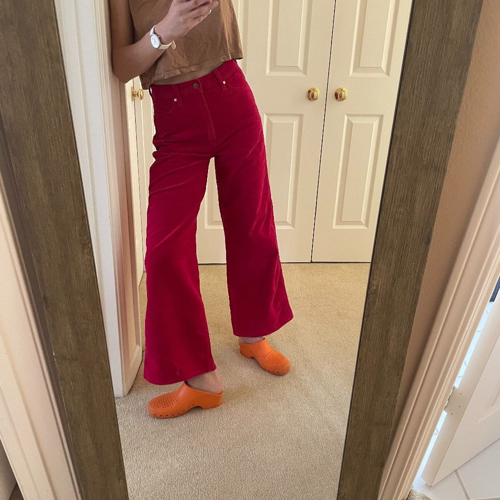 Wrangler pink corduroy wide leg pants